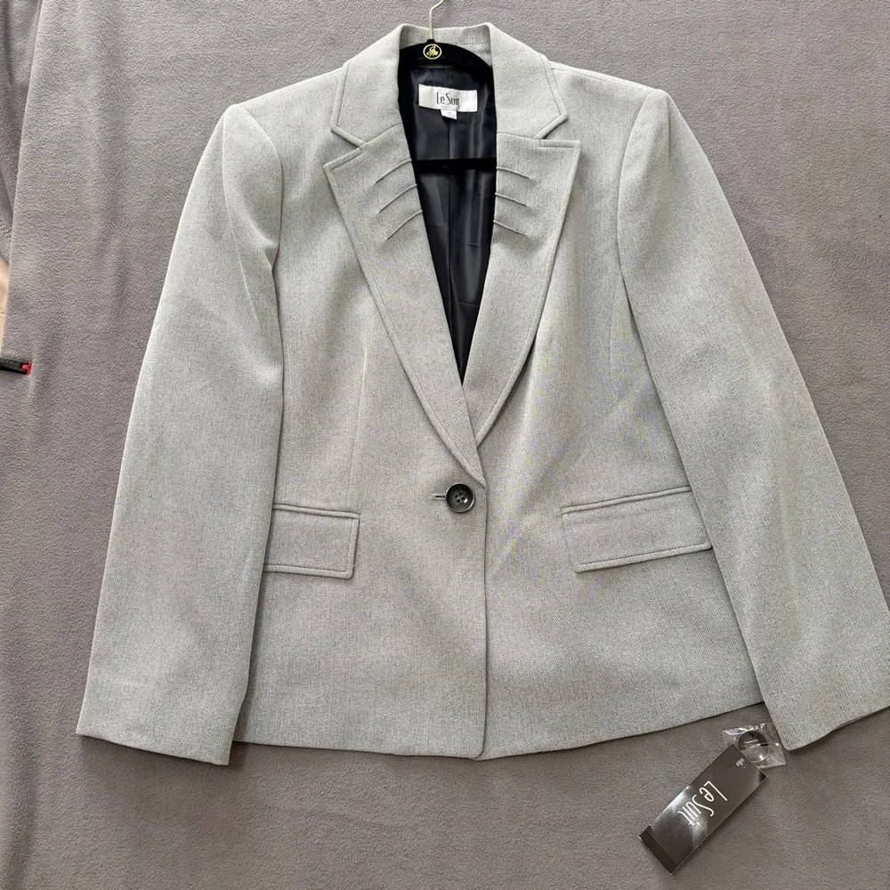 LeSuit Women’s Vienna Stone/Gray Textured Pants Suit Jacket- 18-Classic/ NWT - Picture 5 of 13